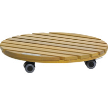 Dřevěný vozík na květináče s kolečky