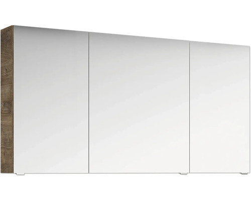 Zrcadlová skříňka bez osvětlení Jungborn VENTITRE 140 x 17 x 70,3 cm dub ribbeck Zrcadlová skříňka se třemi dvířky do koupelny s dřevěným dekorem