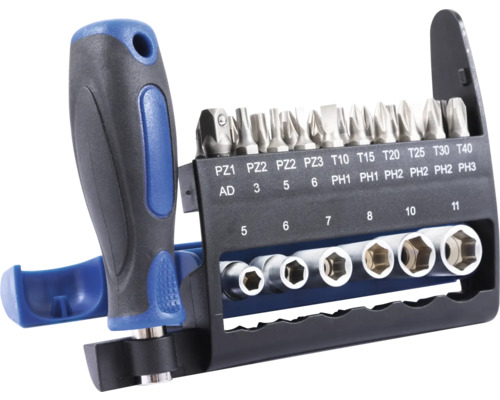 Sada bitů se šroubovákem a nástrčnými klíči