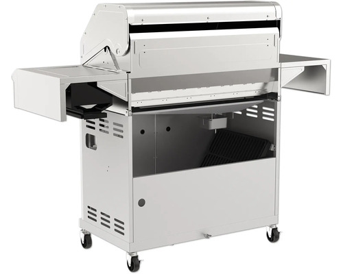 Gril s odkládacími plochami a kolečky