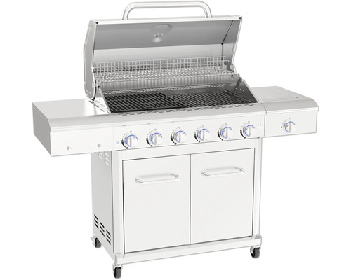 Plynový gril se šesti hořáky, odkládacími plochami a spodní skříňkou
