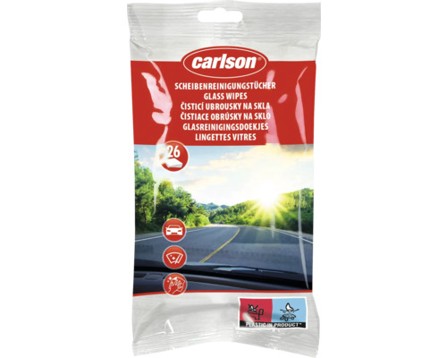 Čisticí ubrousky na skla Carlson, 26 kusů, pro čištění autoskel