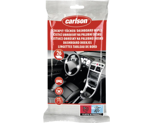 Balení ubrousků na palubní desku Carlson, 26 kusů, pro čištění palubní desky