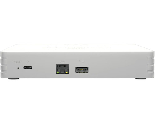 Zadní pohled na Smart Home Gateway s ethernetovými a USB porty