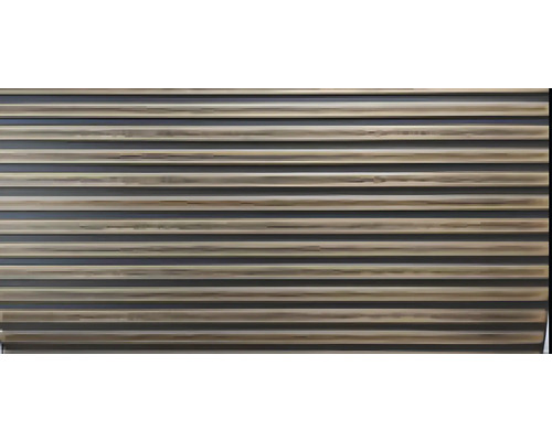 Stěnový akustický 3D panel antracit/dub XL 100x50 cm Detail vodorovné žaluzie