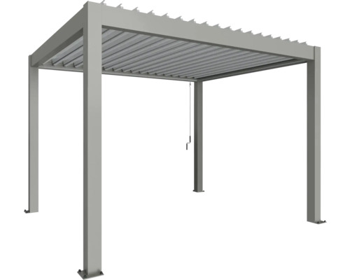 Volně stojící pergola s lamelovou střechou do zahrady