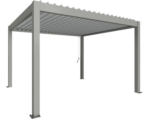 Volně stojící pergola s lamelovou střechou z kovu