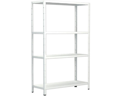 Kovový regál se čtyřmi policemi pro sklad a dílnu