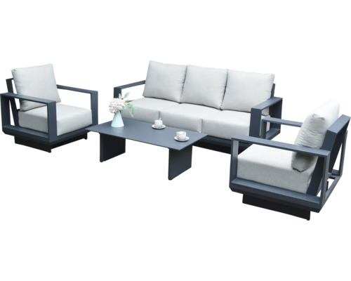 Zahradní nábytek se sedačkou, dvěma křesly a stolem