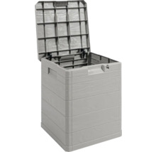 Otevřený šedý zahradní box z plastu pro venkovní použití