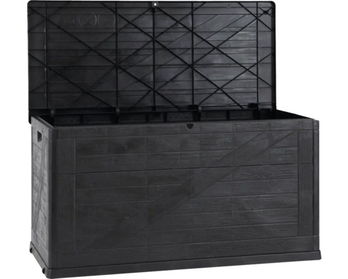 Otevřený černý zahradní box pro uskladnění