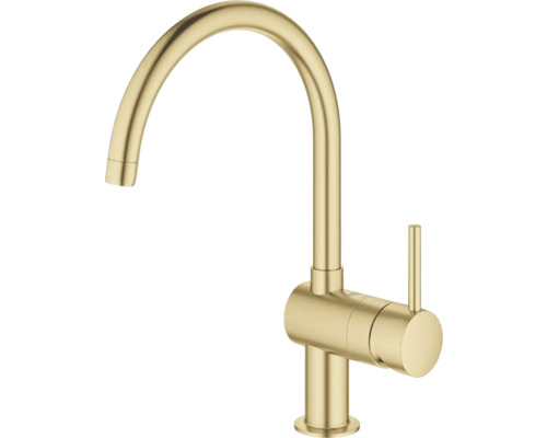 Zlatá kuchyňská baterie s vysokým výtokem
