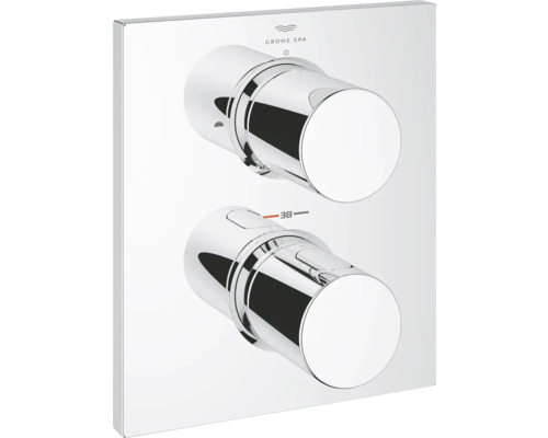Podomítková termostatická sprchová baterie GROHE Grohtherm F chrom 27618000 Baterie Grohe Spa se dvěma otočnými knoflíky pro regulaci průtoku vody a teploty