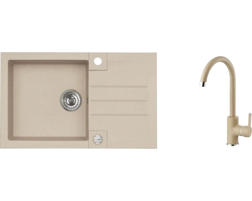 Dřez s odkapávací plochou a vodovodní baterií