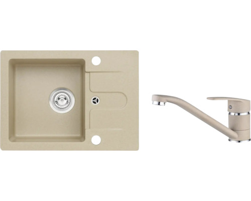 Dřez s odkapávací plochou a kuchyňská baterie