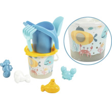 Sada hraček do pískoviště s kbelíkem, lopatou, hráběmi a formičkami