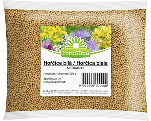 Zelené hnojení Hořčice SEMÍNKO merkantil 200 g Bílá hořčice od Forestina v 200gramovém sáčku