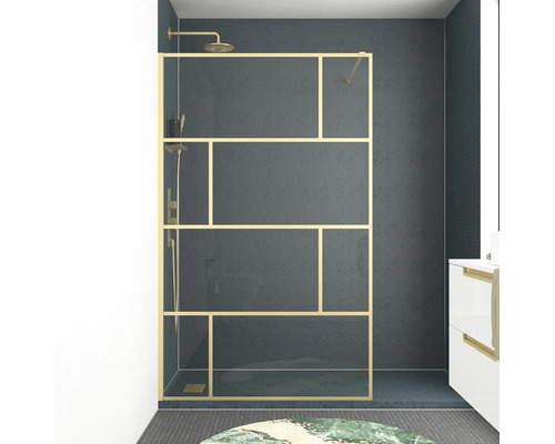 Walk In Aurlane Bricks Gold 120 cm barva rámu zlato dekor skla čiré sklo