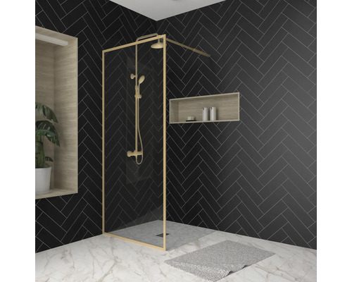 Walk In Aurlane Golden Edge 90 cm barva rámu zlato dekor skla čiré sklo