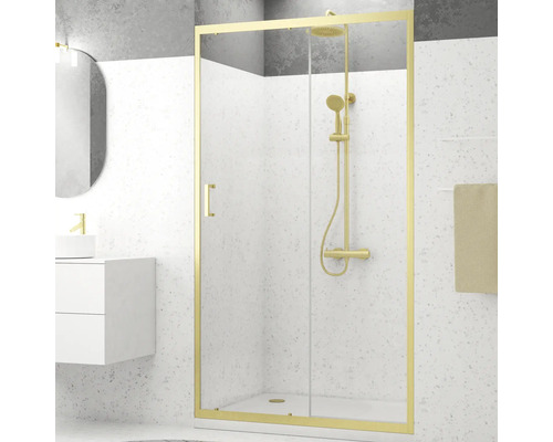 Sprchové dveře do niky Aurlane Factory 120 cm barva rámu zlato dekor skla čiré sklo Sprchové dveře do niky Aurlane Factory 120 cm barva rámu zlato dekor skla čiré sklo