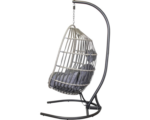 Závěsné křeslo s rámem a polštáři