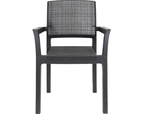 Zahradní židle s područkami a opěradlem z umělé pleteniny