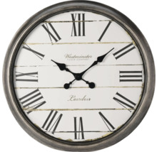 Nástěnné hodiny s římskými číslicemi a logem Westminster Clock Company