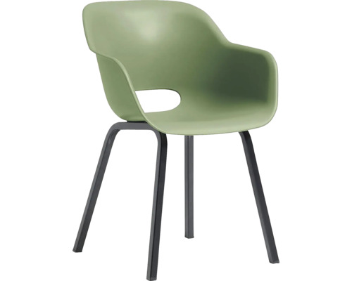 Křeslo s područkami, sedákem a kovovými nohami