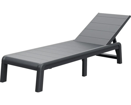 Zahradní lehátko FORMENTERA grafitové Plastové lehátko s nastavitelným opěradlem pro venkovní použití