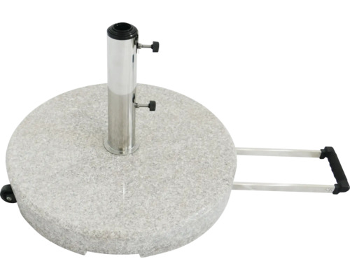 Žulový stojan na slunečník s kolečky a madlem