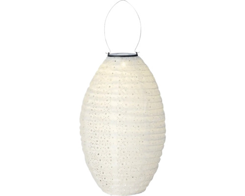 Zahradní osvětlení solární lampion závěsný bílý Ø 23 x 38 cm 1 LED, teplé bílé světlo Zahradní osvětlení solární lampion závěsný bílý Ø 23 x 38 cm 1 LED, teplé bílé světlo