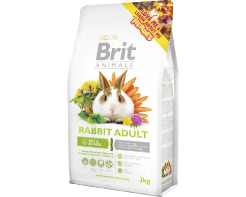 Krmivo pro králíky Brit Animals Rabbit Adult Complete 3 kg Brit Animals Rabbit Adult suché krmivo v tříkilogramovém balení