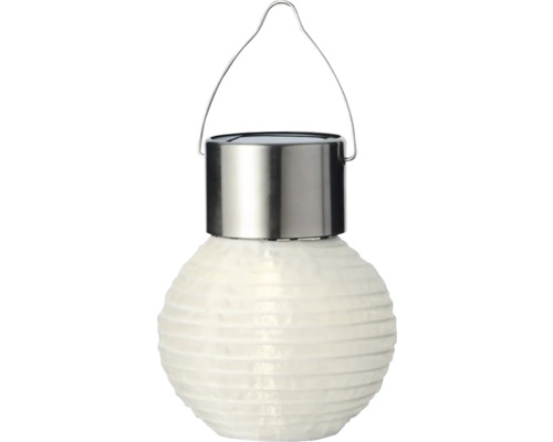 Zahradní osvětlení solární lampion závěsný bílý Ø 7 x 8,5 cm 1 LED, teplé bílé světlo Zahradní osvětlení solární lampion závěsný bílý Ø 7 x 8,5 cm 1 LED, teplé bílé světlo