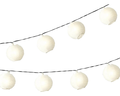 Zahradní osvětlení solární řetěz bílý 10 LED 450 cm, teplé bílé světlo