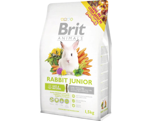 Krmivo pro králíky Brit Animals Rabbit Junior Complete 1,5 kg Brit Animals Rabbit Junior krmivo pro králíky v 1,5 kilogramovém balení