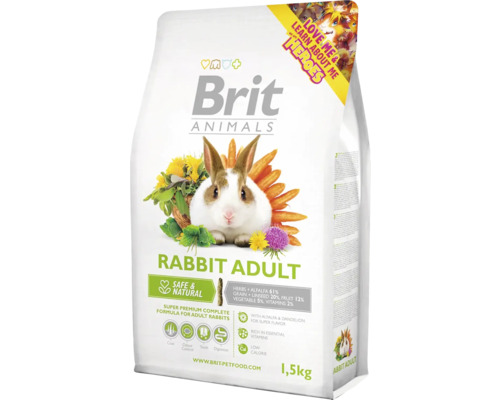 Krmivo pro králíky Brit Animals Rabbit Adult Complete 1,5 kg Brit Animals Rabbit Adult suché krmivo v 1,5kilogramovém balení