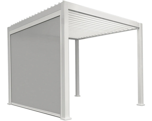 Pergola s lamelovou střechou a zástěnou