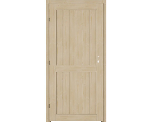 Dřevěné dveře s vertikálními panely a rámem