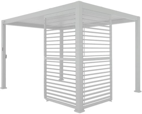 Čtvercový pavilon s lamelovou stěnou
