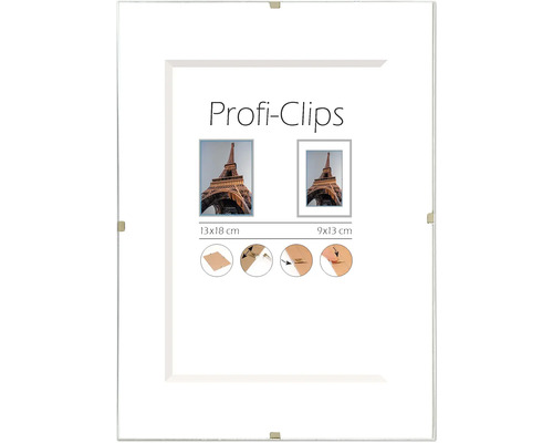 Fotorámeček Profi-Clips se dvěma velikostmi obrázků 13x18 centimetrů a 9x13 centimetrů