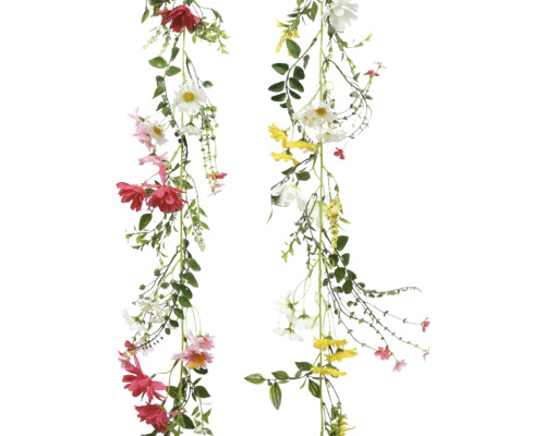 Umělá girlanda s květy a listy k dekoraci