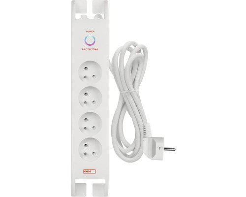 Prodlužovací kabel se čtyřmi zásuvkami a ochranou proti přepětí