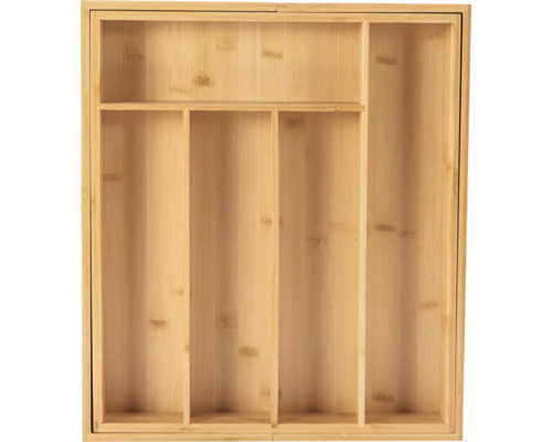 Bambusová vložka do zásuvky na příbory s několika přihrádkami