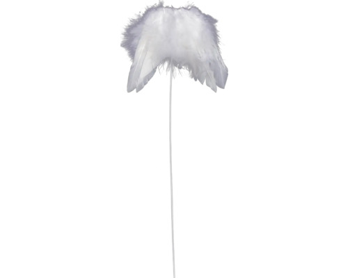 Andělská křídla z peří bílá Dekorační objekt s peřím a tyčí
