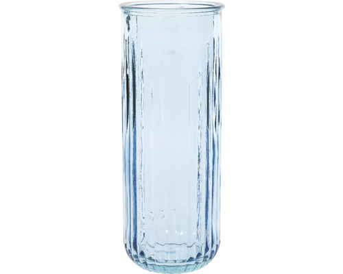 Váza recyklované sklo Ø11 x 28 cm světle modrá