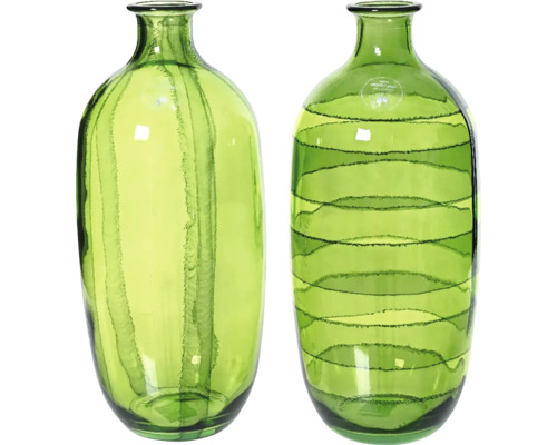 Dvě zelené skleněné vázy