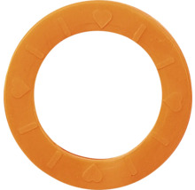 Oranžový těsnicí kroužek se symboly srdce a pomlčkami