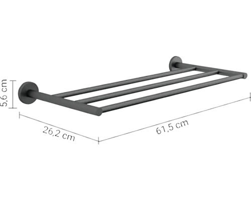 Držák na ručníky se třemi tyčemi a rozměry