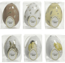 Šest dekorativních velikonočních vajíček s různými motivy v průhledných obalech