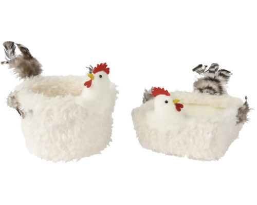 Dva dekorativní košíky ve tvaru slepice